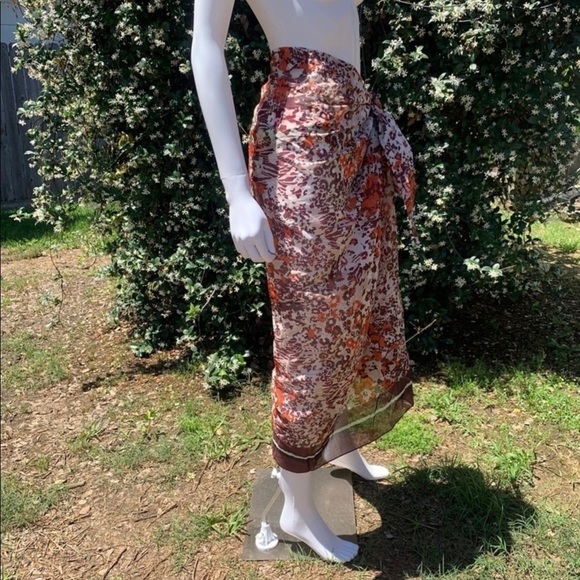 💋NWT “ON the island” Italian Designer Made Unique Side Tie Sarong Cover-Up - Picture 8 of 15